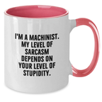 Witty Machinist Gifts from Friends for Men - Two Tone Coffee Mug, Funny Quote - Graduation Unique Gift - Additional