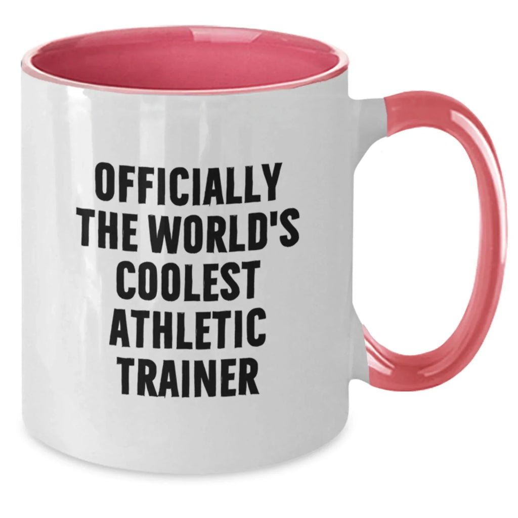 Funny Quotes for the World's Coolest Athletic Trainer Gifts from Friends for Men, Unique Christmas Unique Gifts for Him, Two Tone Coffee Mug