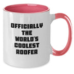 Funny Roofer Gifts from Friends - Gifts for Men - Officially The World's Coolest 'Roofer' Two Tone Coffee Mug, Christmas Unique Gifts