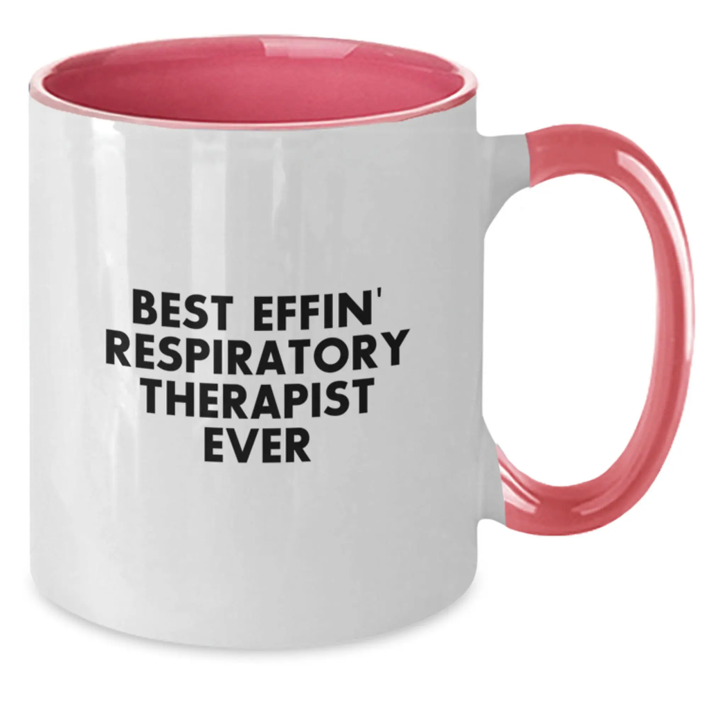 Funny Respiratory Therapist Gifts for Men, Two Tone Coffee Mug with Best Effin' Inscription, Perfect for Graduation Unique Gifts from Friends - Additional