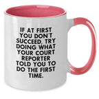 Funny Court Reporter Gifts for Men, Unique Two Tone Coffee Mugs from Friends, Inspirational Quote for Court Reporter, Christmas Unique Gifts
