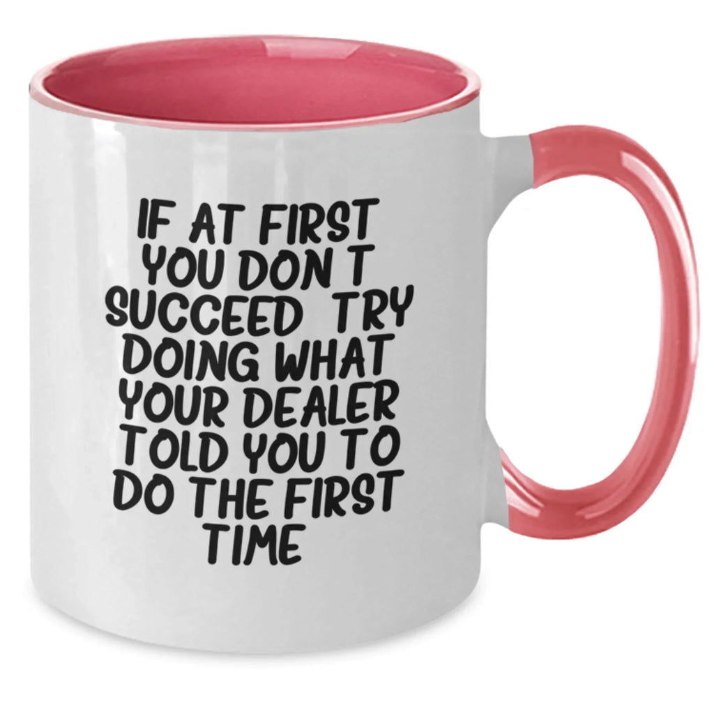 Funny Dealer Two Tone Coffee Mug Gifts from Men to Dealer, Best Christmas Unique Gifts