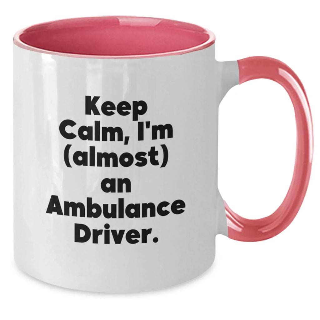 Funny Ambulance Driver Christmas Unique Gifts - Two Tone Coffee Mug for Ambulance Driver Friends, Coworkers, Family
