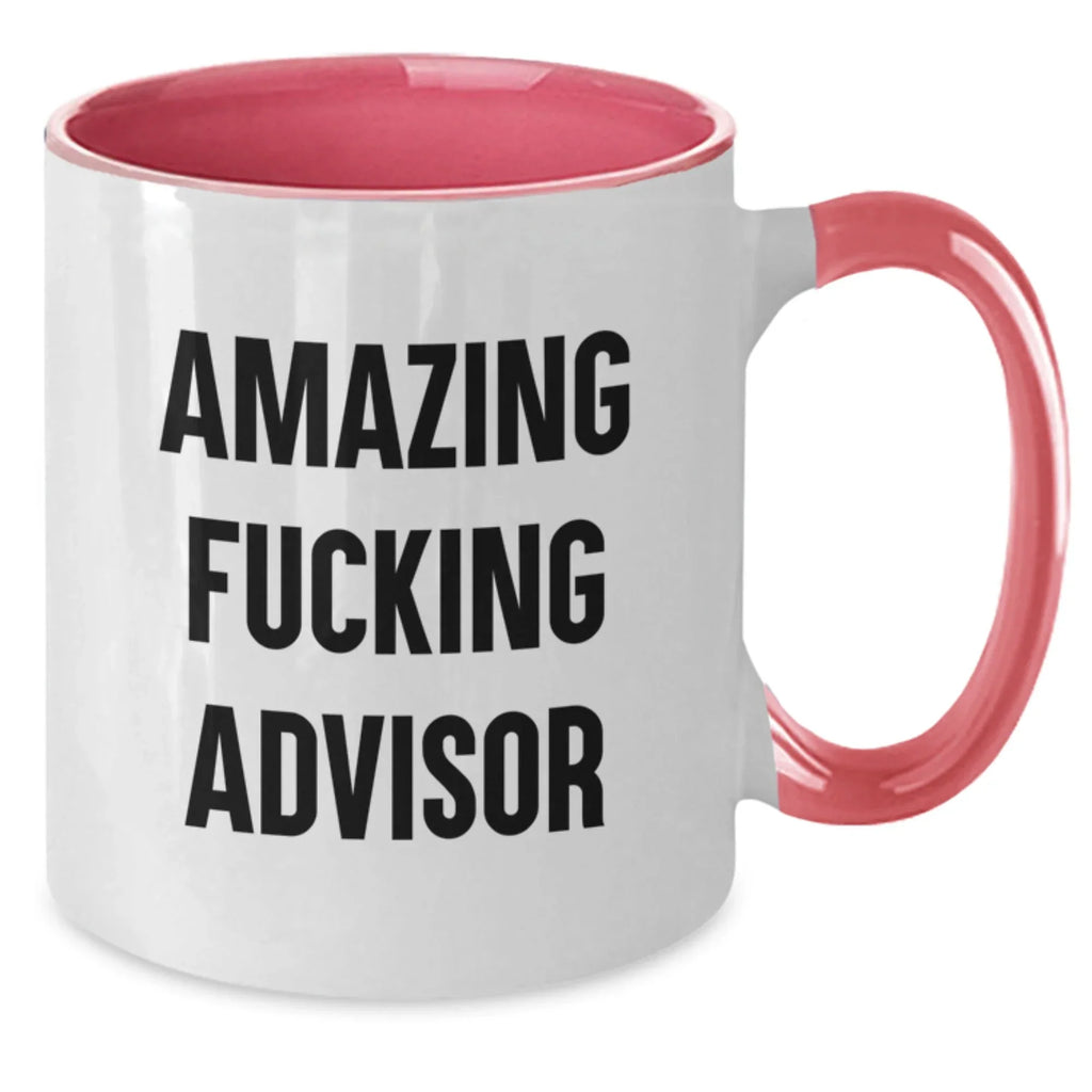 Funny Advisor Gifts from Friends Two Tone Coffee Mugs for Advisor - Amazing F--king Advisor Christmas Unique Gifts