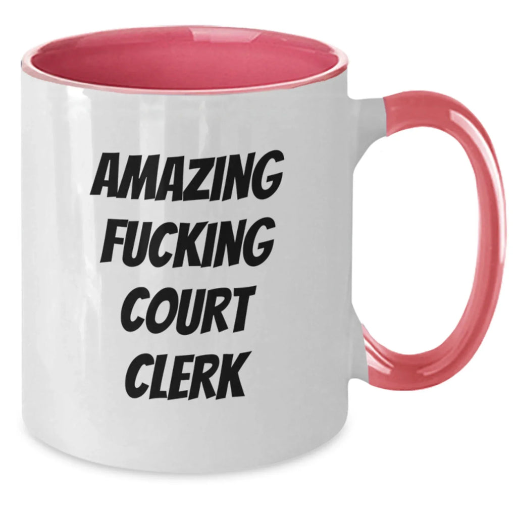 Funny Court Clerk Gifts from Friends to Court Clerks - Two Tone Coffee Mug for Graduation