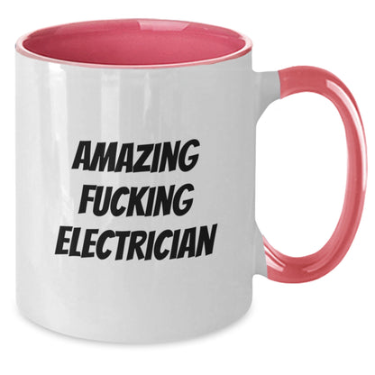 Funny Electrician Gifts from Men for Electrician Two Tone Coffee Mugs, Perfect for Christmas Unique Gifts - Additional