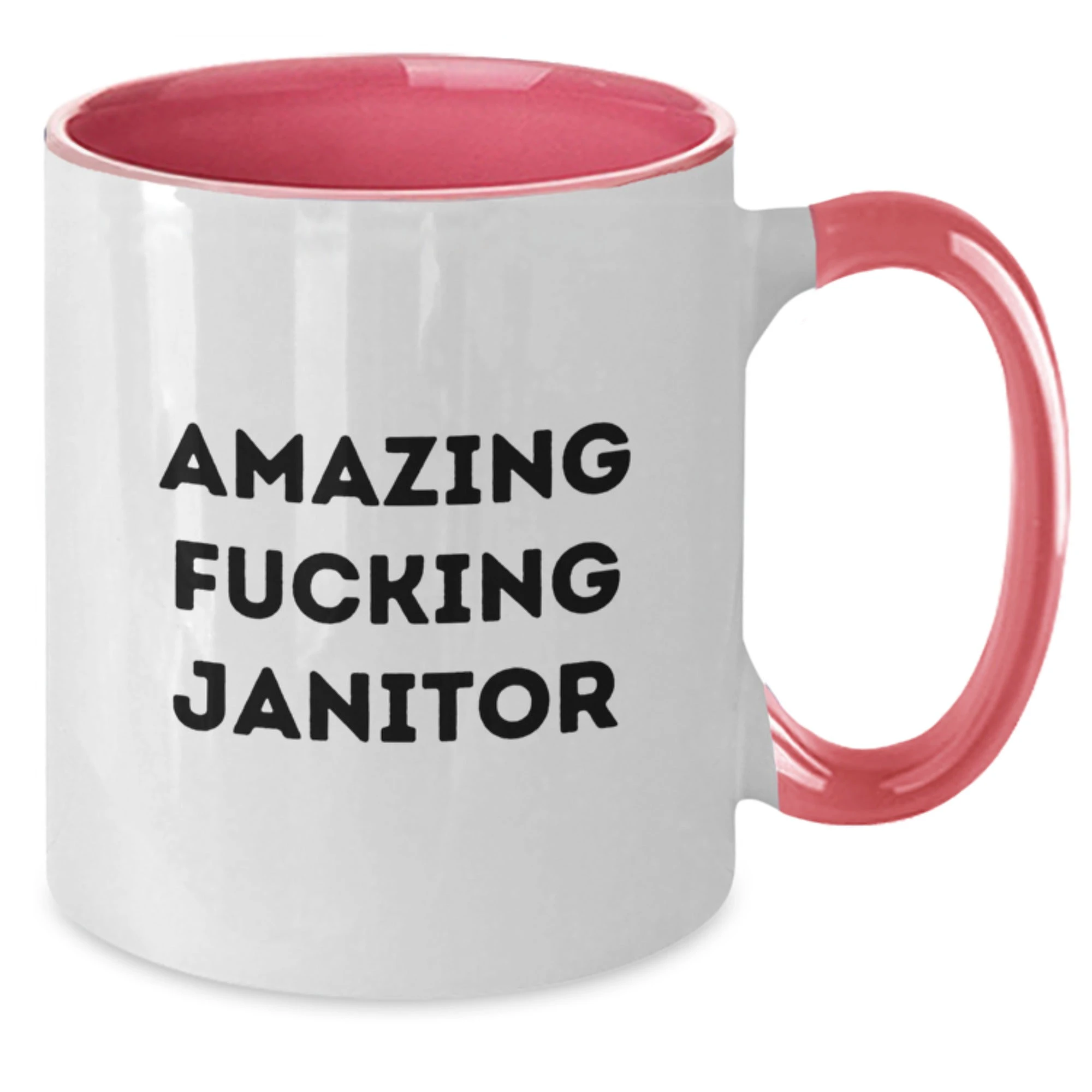 Funny Janitor Gifts from Men - Amazing F--king Janitor Two Tone Coffee Mugs for Valentine's - Additional