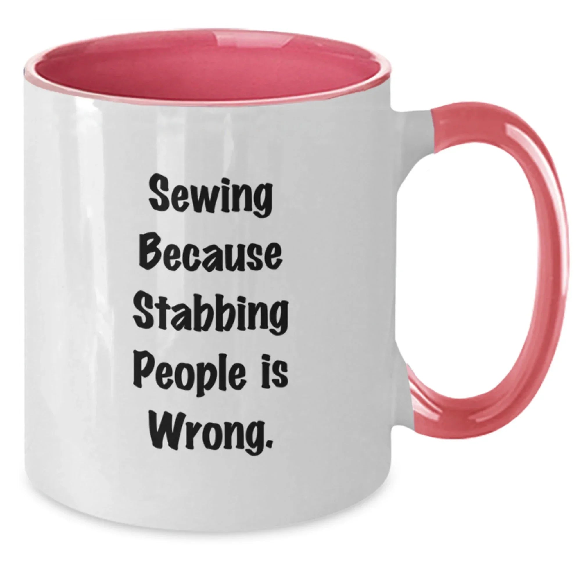 Sewing Inspired Funny Two Tone Coffee Mugs Gifts from Family for Sewing Lovers, Birthday Unique Gifts, Sewing Enthusiasts, and Friends