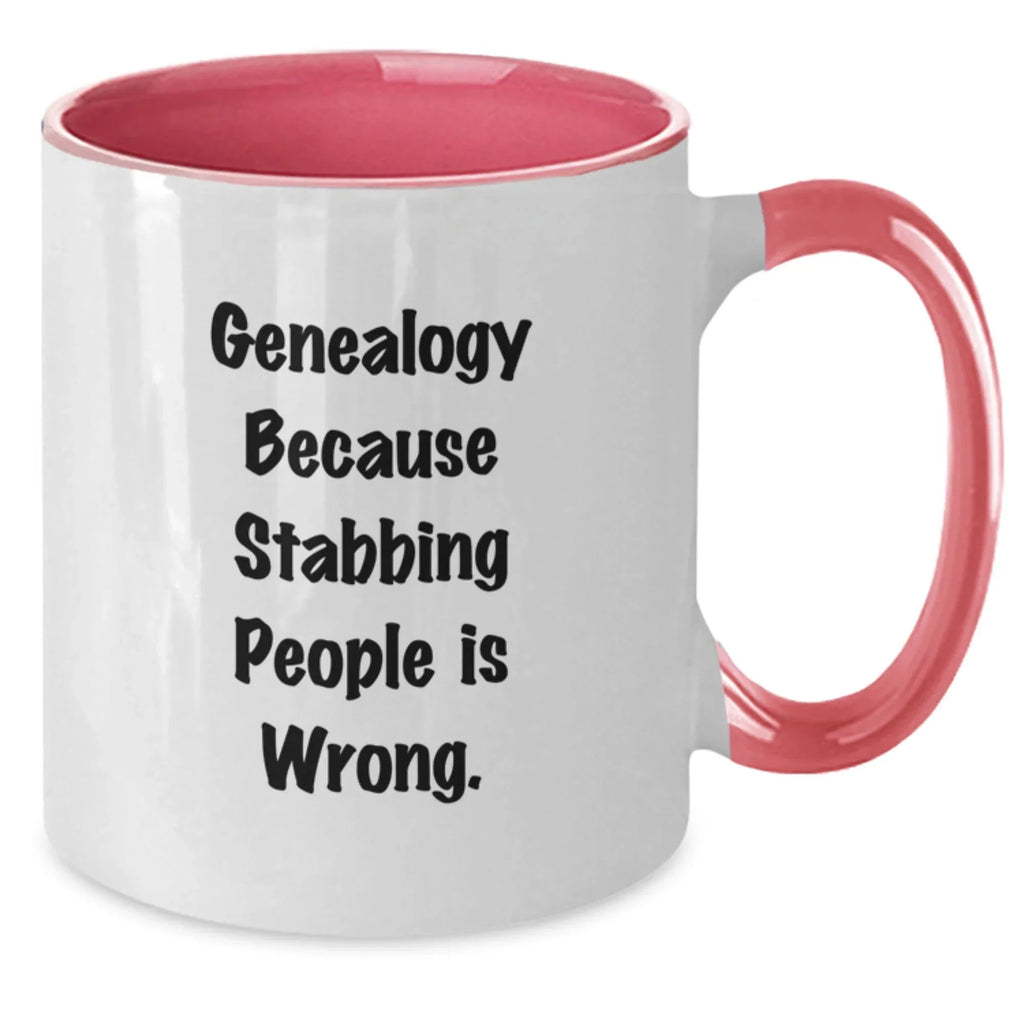Genealogy Humor Gifts from Family - Two Tone Coffee Mug with Funny Quote, Perfect Birthday Present for Genealogy Enthusiasts, Gifts for Women, Friends, or Coworkers, Genealogy Lovers