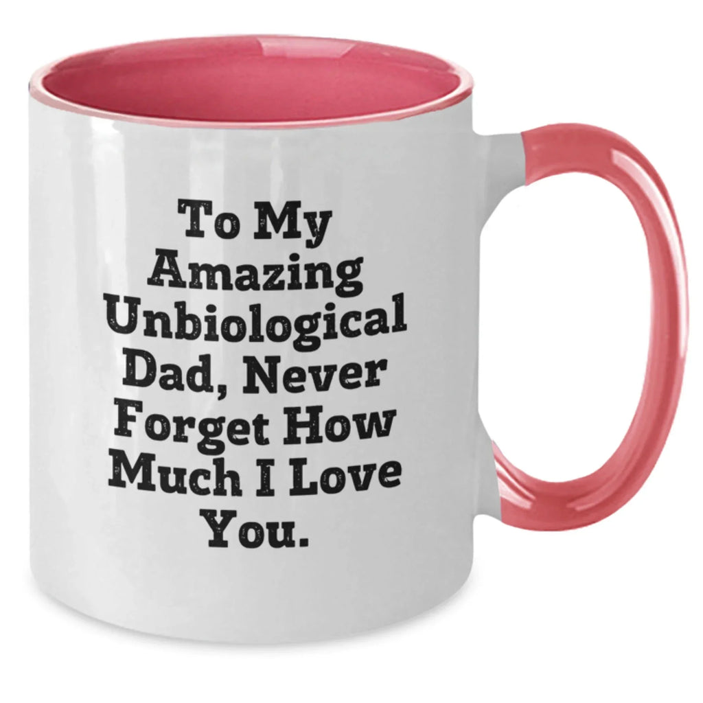 Funny Unbiological Dad Gifts for Men - Unique Two Tone Coffee Mugs for Christmas Unique Gifts from Family