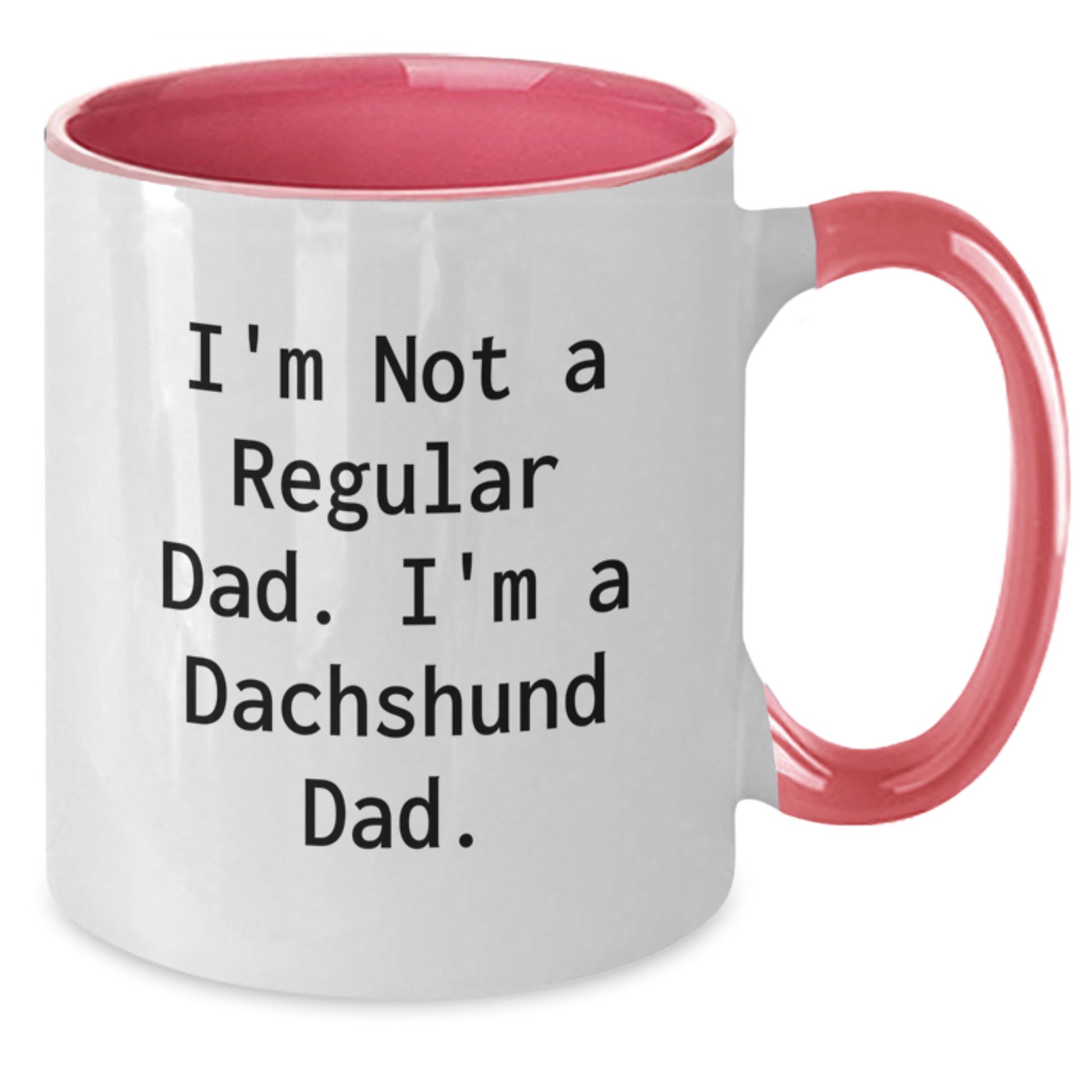 Christmas Unique Dachshund Dog Gifts for Men - Funny Dachshund Dad Two Tone Coffee Mug, Dachshund Themed Mug, Gifts from Dad to Dachshund Loving Son - Additional