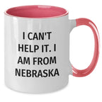 Funny Nebraska State Two Tone Coffee Mugs Gifts from Friends to Nebraska for Christmas
