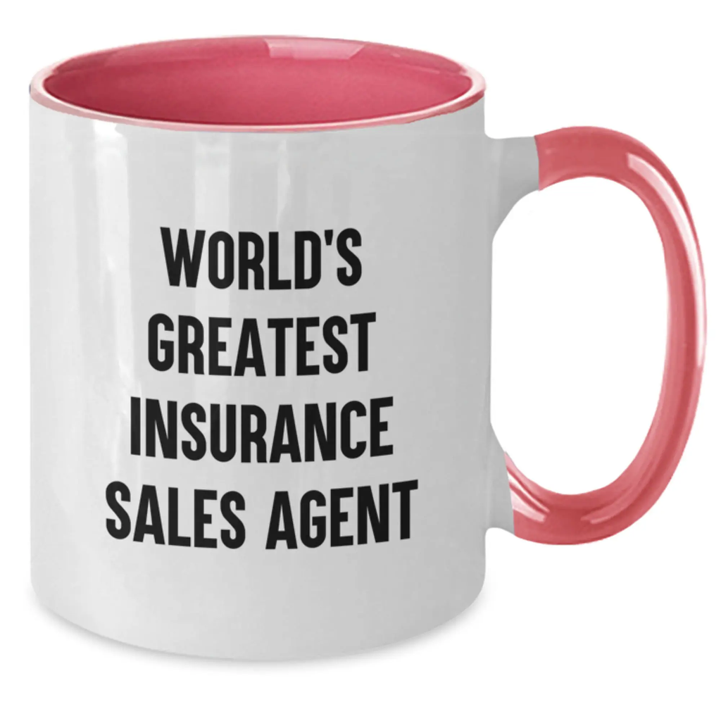 Funny World's Greatest Insurance Sales Agent Gifts for Insurance Sales Agent from Family on Mother's Day Two Tone Coffee Mug - Additional