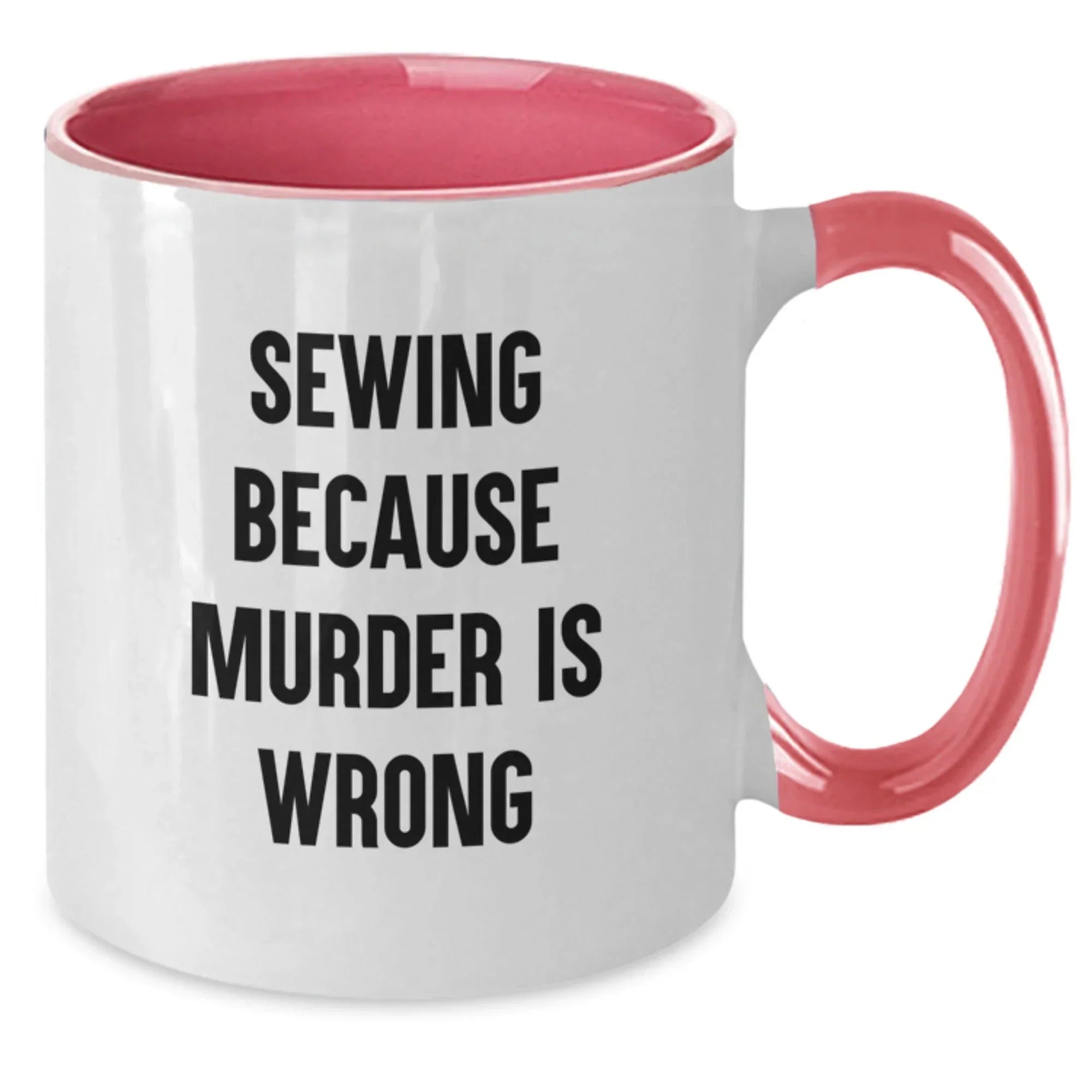 Sewing Gifts for Friends, Funny Two Tone Coffee Mug with Inspirational Quote, Gift from Family for Graduation
