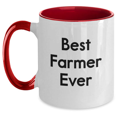 Funny Farmer Gifts from Friends for Best Farmer Ever Two Tone Coffee Mug - Graduation Unique Gifts - Main