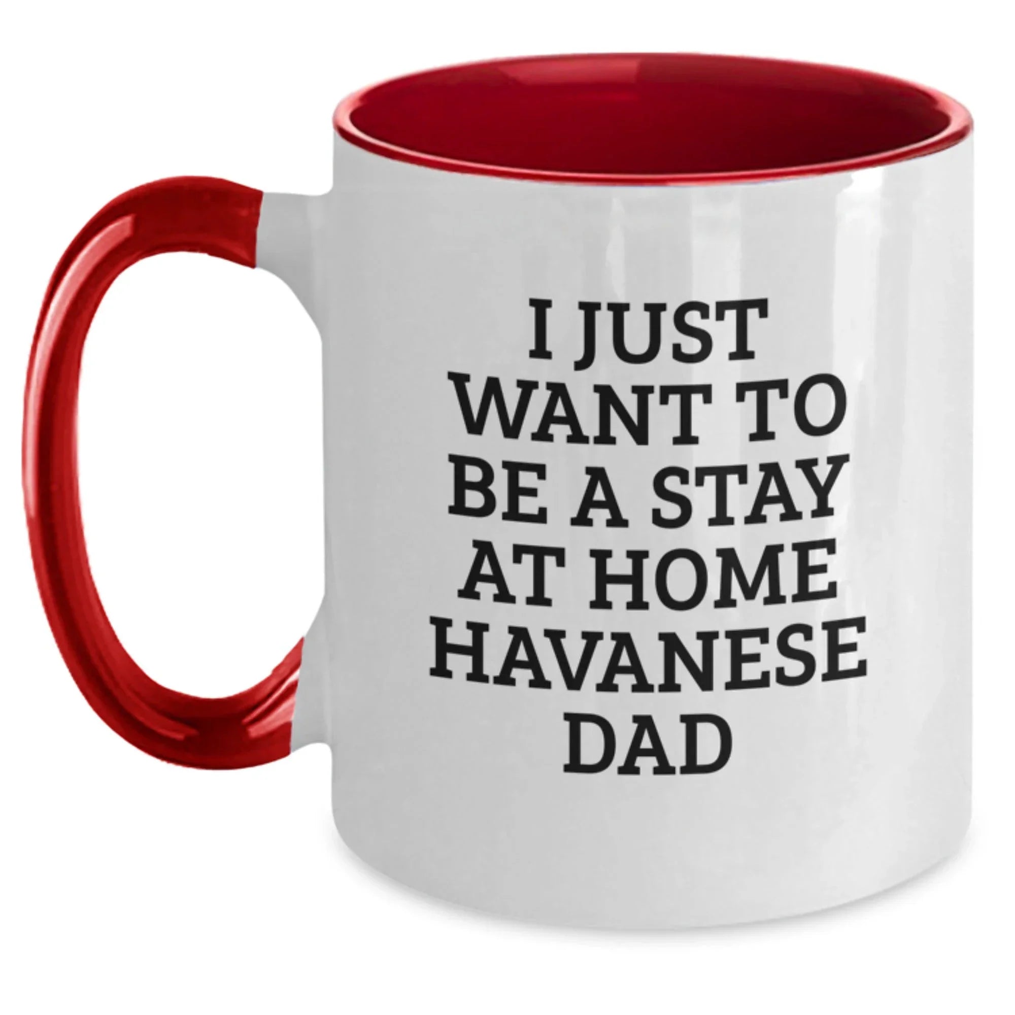 Havanese Dog Lover Gifts from Dad, Funny Two Tone Coffee Mug, Christmas Unique Treats for Havanese Dog Owners