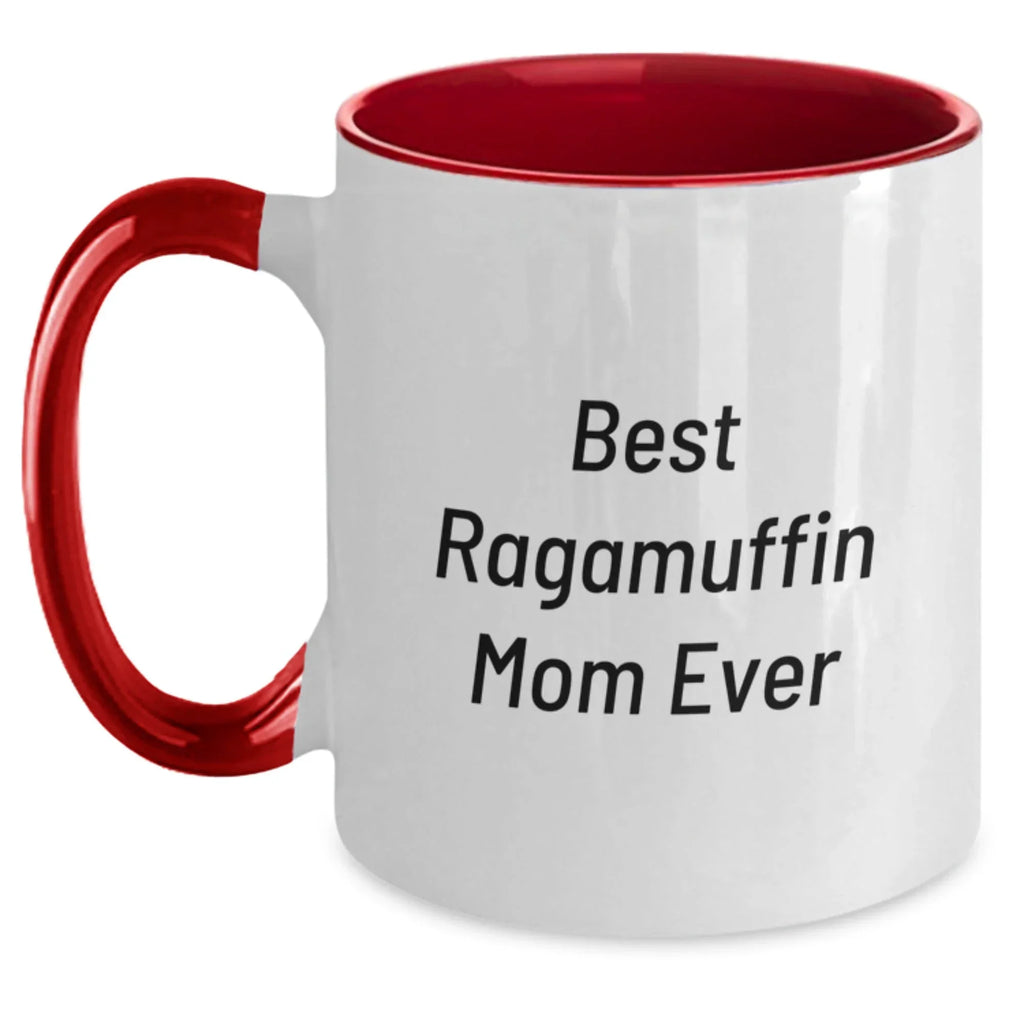 Funny Ragamuffin Cat Mom Gifts from Family, Friends, Coworkers - Best Ragamuffin Mom Ever Two Tone Coffee Mug for Valentine's Unique Presents