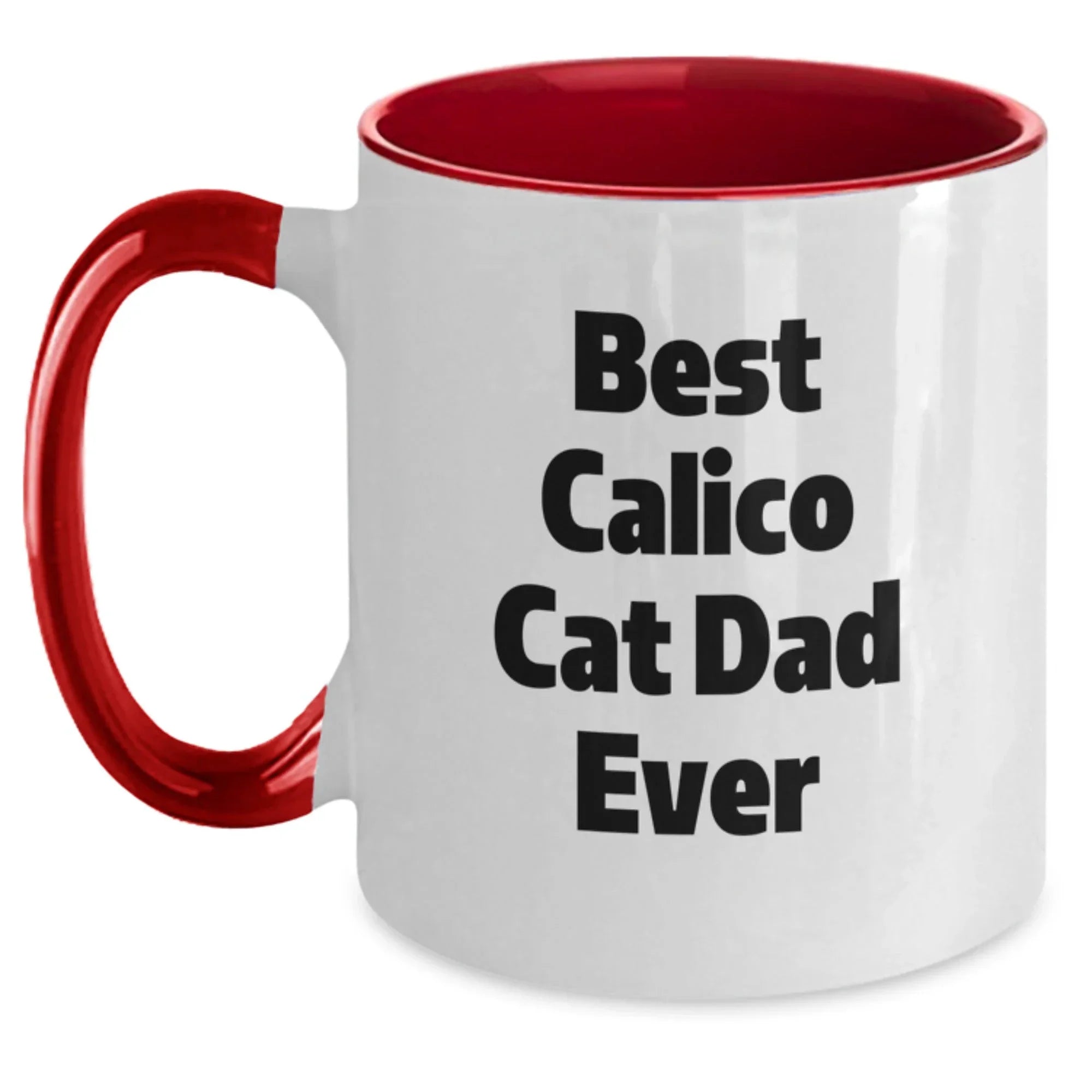 Funny Calico Cat Dad Gifts from Men for Calico Cat Lovers on Valentine's Unique Two Tone Coffee Mugs
