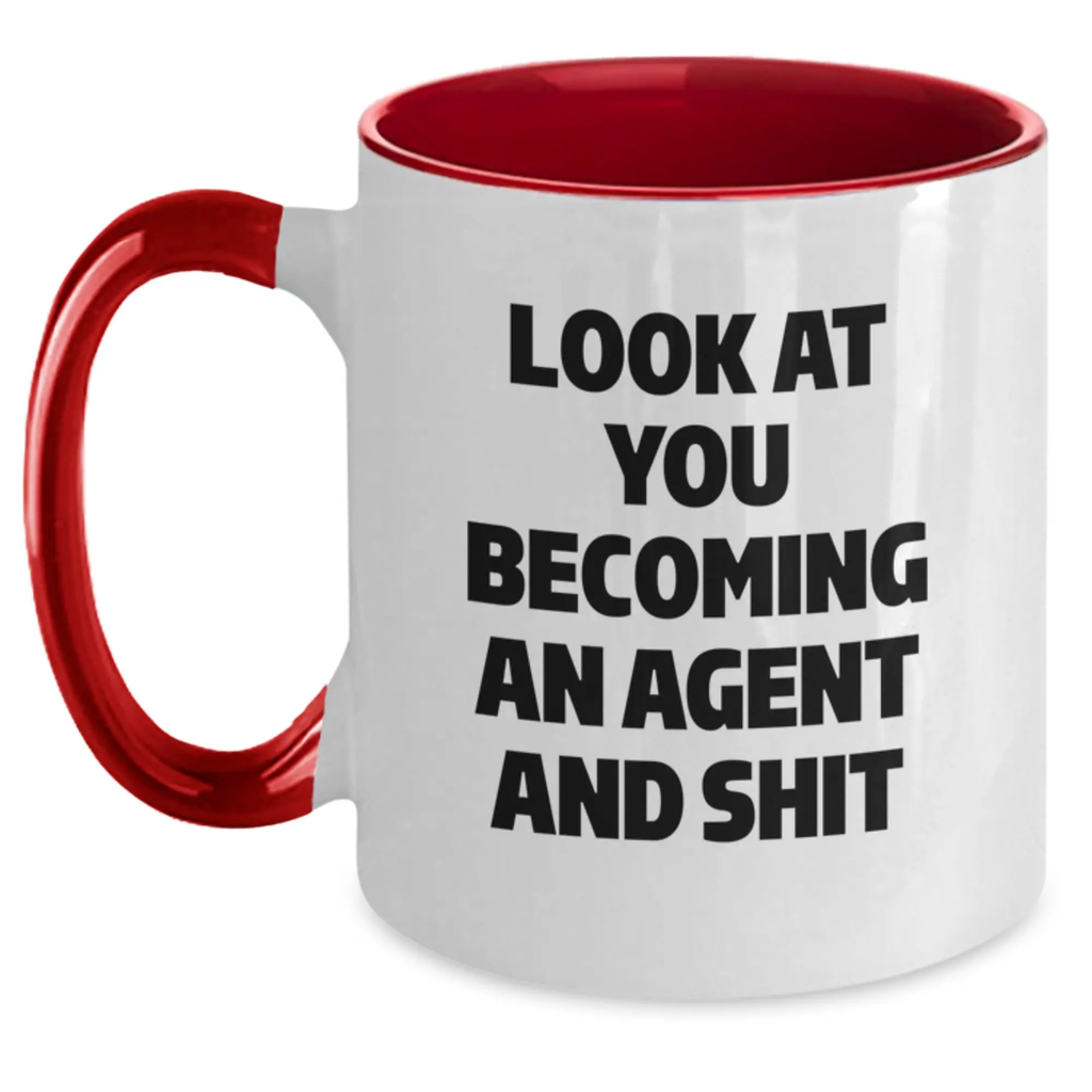Witty Agent Two Tone Coffee Mug for Friends Birthday Gift - Main