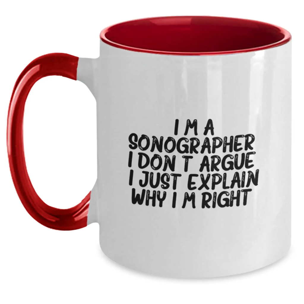 Sonographer Two Tone Coffee Mug Keepsake Birthday Gift for Him - Main