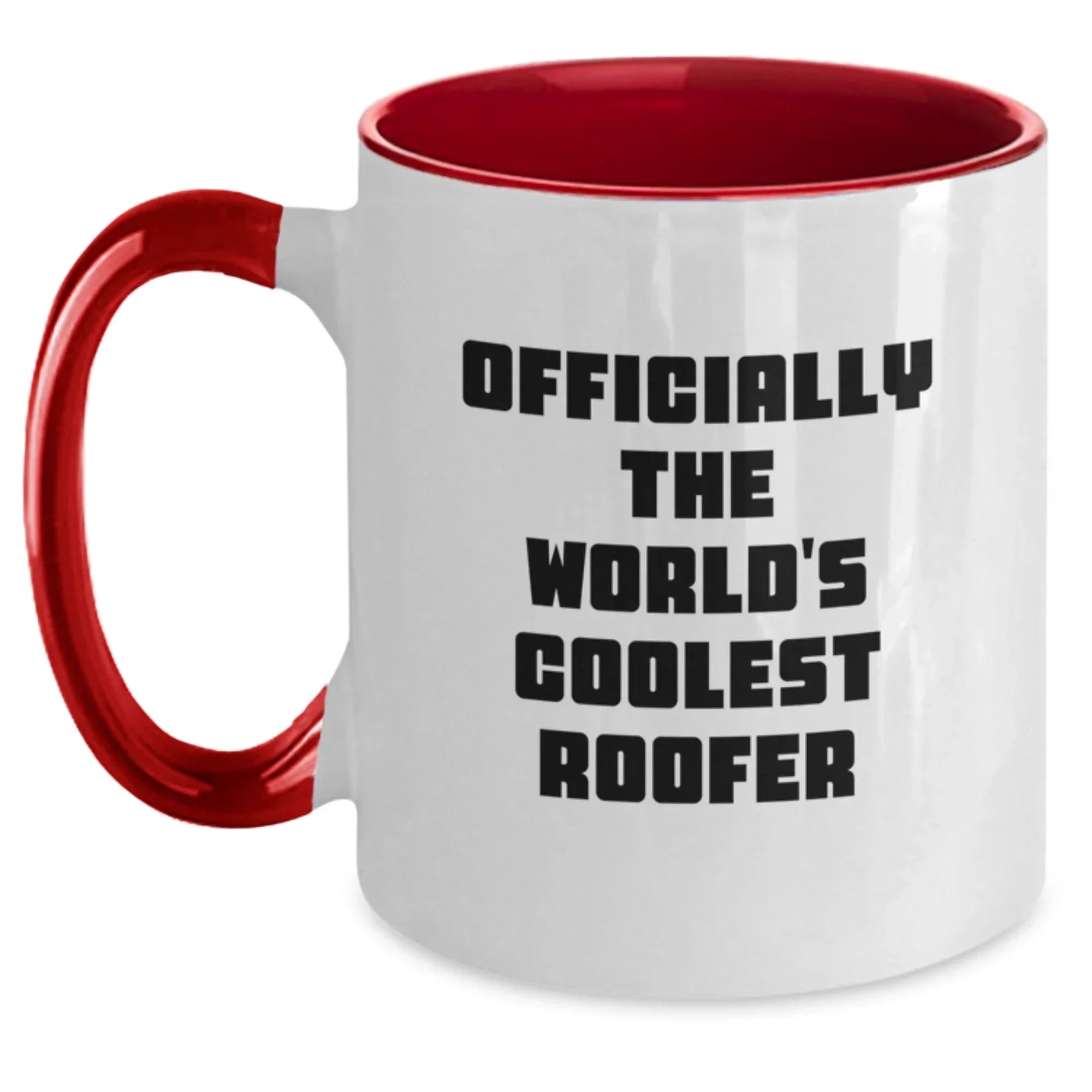 Funny Roofer Gifts from Friends - Gifts for Men - Officially The World's Coolest 'Roofer' Two Tone Coffee Mug, Christmas Unique Gifts