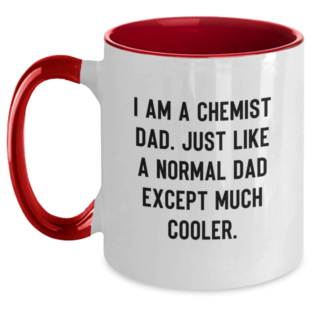 Funny Chemist Two Tone Coffee Mugs Gifts from Dad to Chemist Men on Christmas Unique