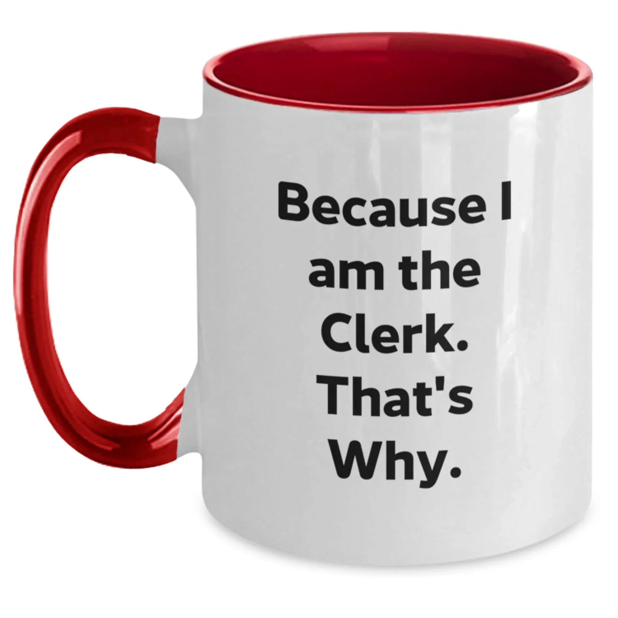 Cute Funny Clerk Two Tone Coffee Mug Gifts from Friends for Christmas