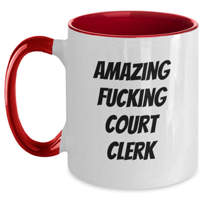Funny Court Clerk Gifts from Friends to Court Clerks - Two Tone Coffee Mug for Graduation - Main