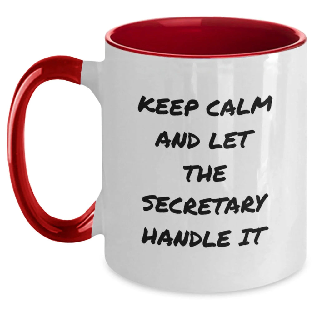 Funny Secretary Two Tone Coffee Mug Gifts from Friends and Family for Christmas Unique