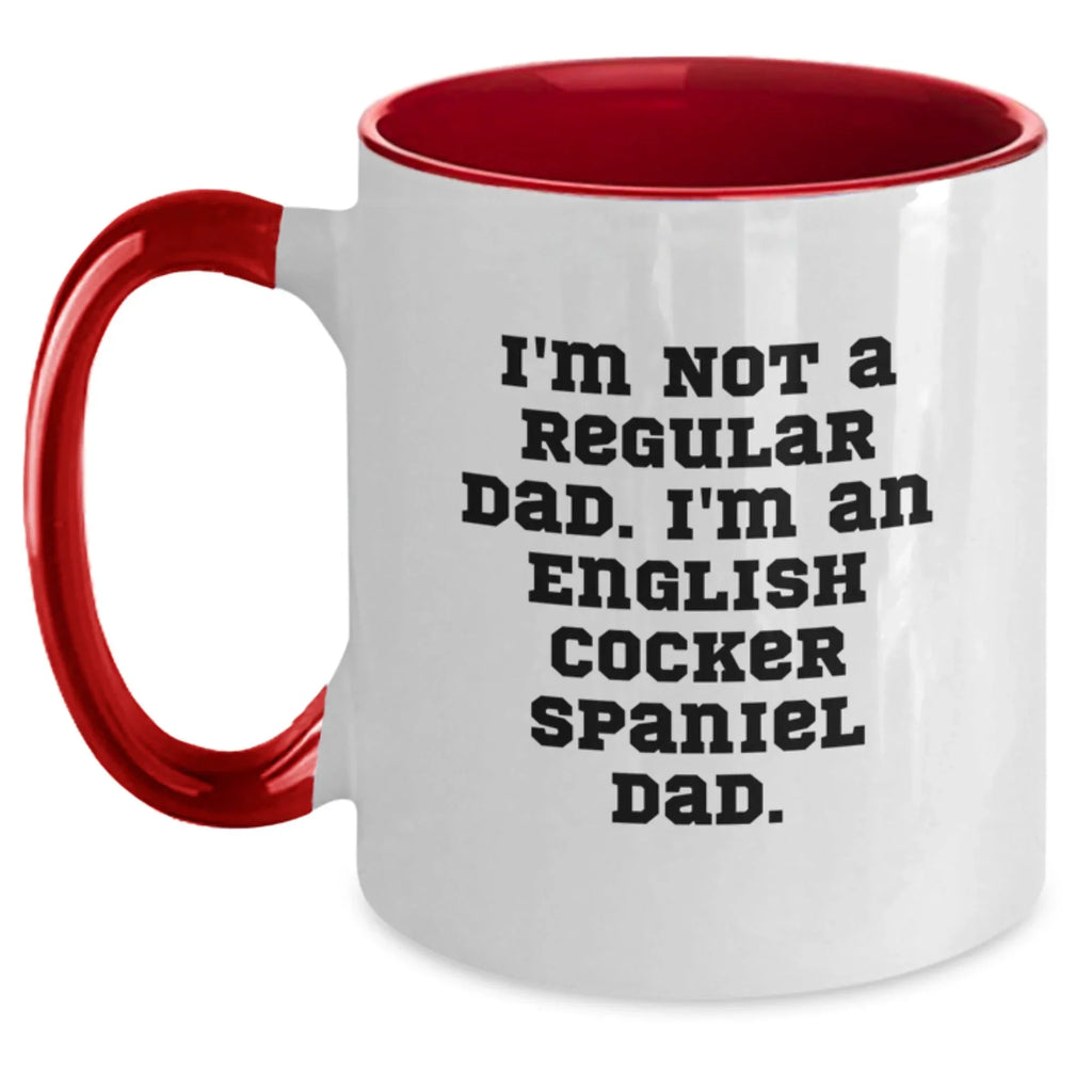 English Cocker Spaniel Dog Dad Funny Christmas Two Tone Coffee Mug Gifts from Men Friends Family to Dad English Cocker Spaniel Dog