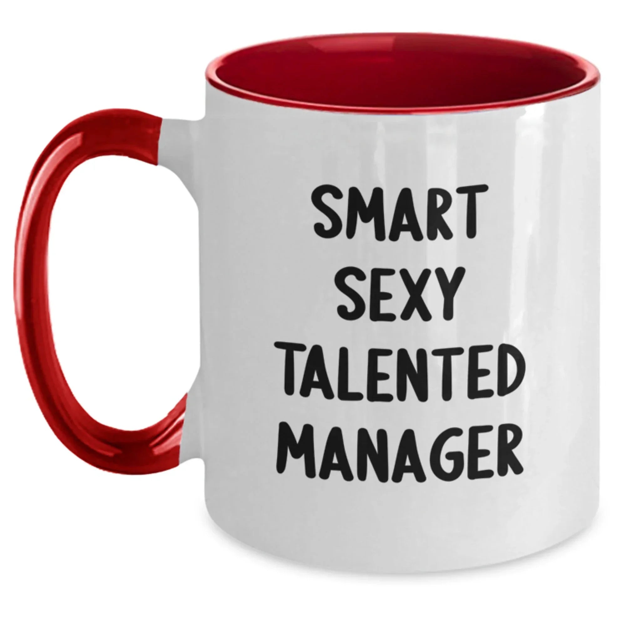 Funny Smart Sexy Talented Manager Gifts from Friends Christmas Unique Gifts for Manager, Two Tone Coffee Mug, Gift for Manager, Christmas Unique Gift