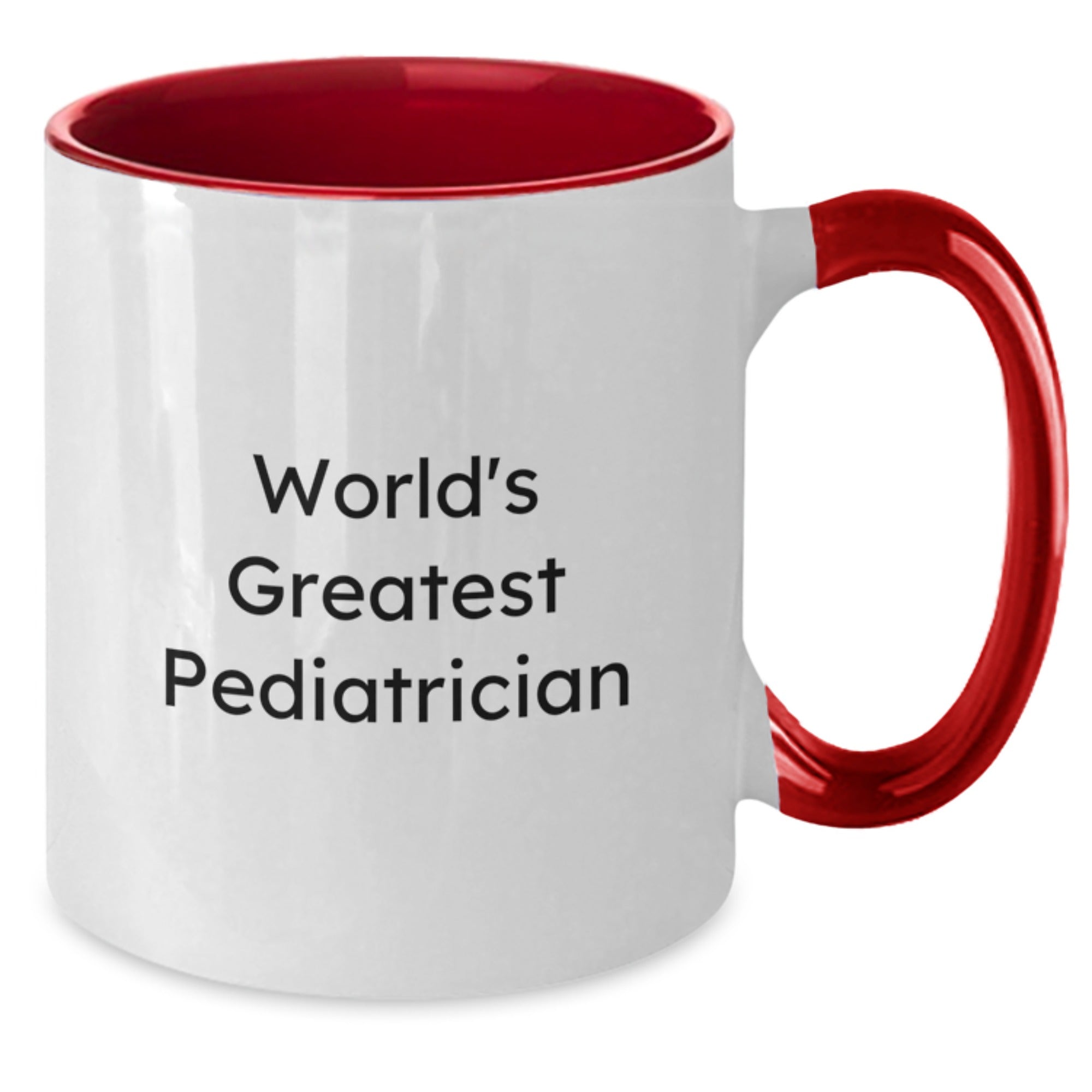 Funny World's Greatest Pediatrician Gifts from Friends Two Tone Coffee Mug for Valentine's - Additional