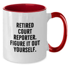 Funny Court Reporter Gift for Him Her, Court Reporter Coffee Mug with Sarcastic Quote, Two Tone Christmas Unique Gift, Gifts from Men Women Friends Coworkers Family