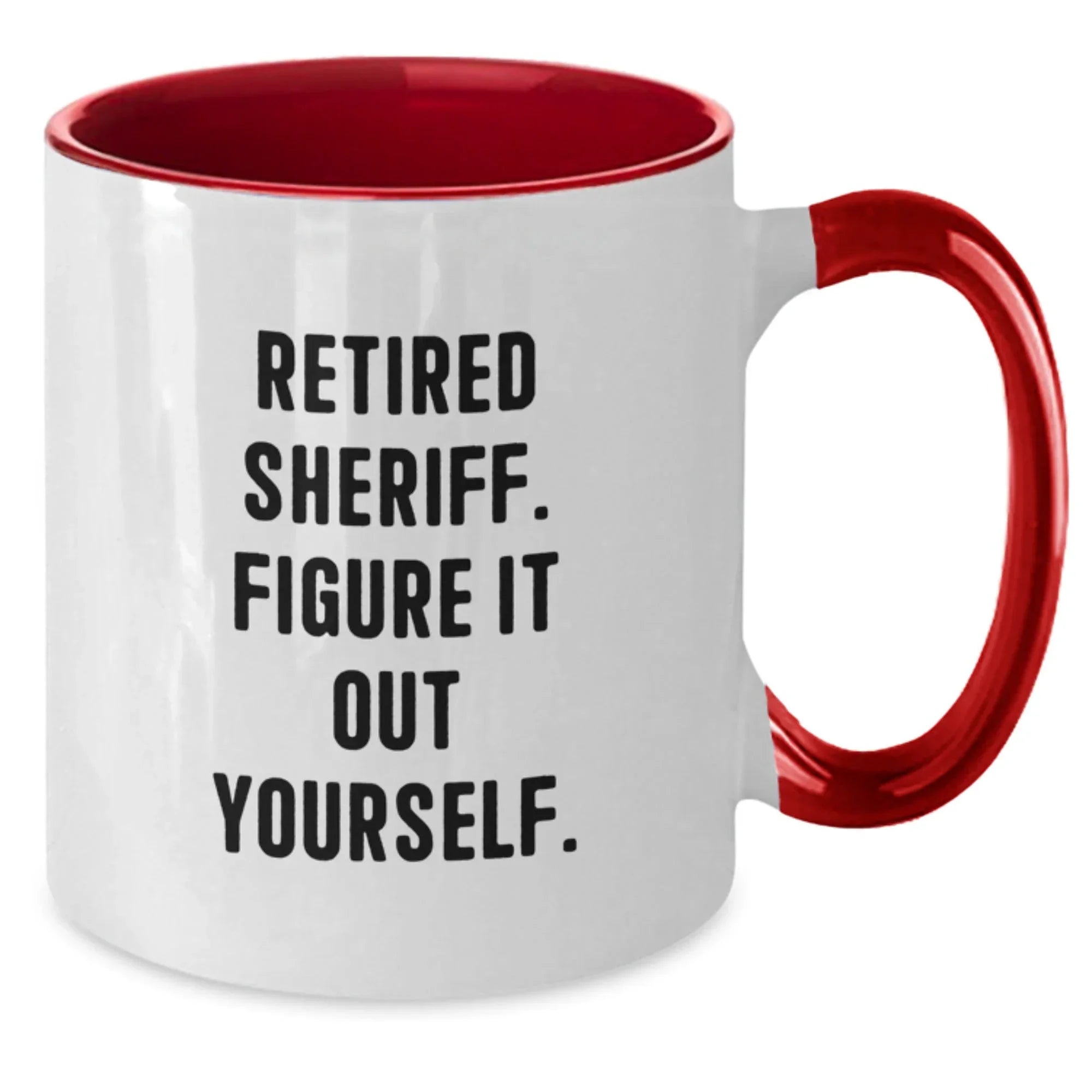 Funny Sheriff Gifts from Men to Friends, Unique Christmas Unique Gifts for Sheriff and Family, Sheriff Two Tone Coffee Mug