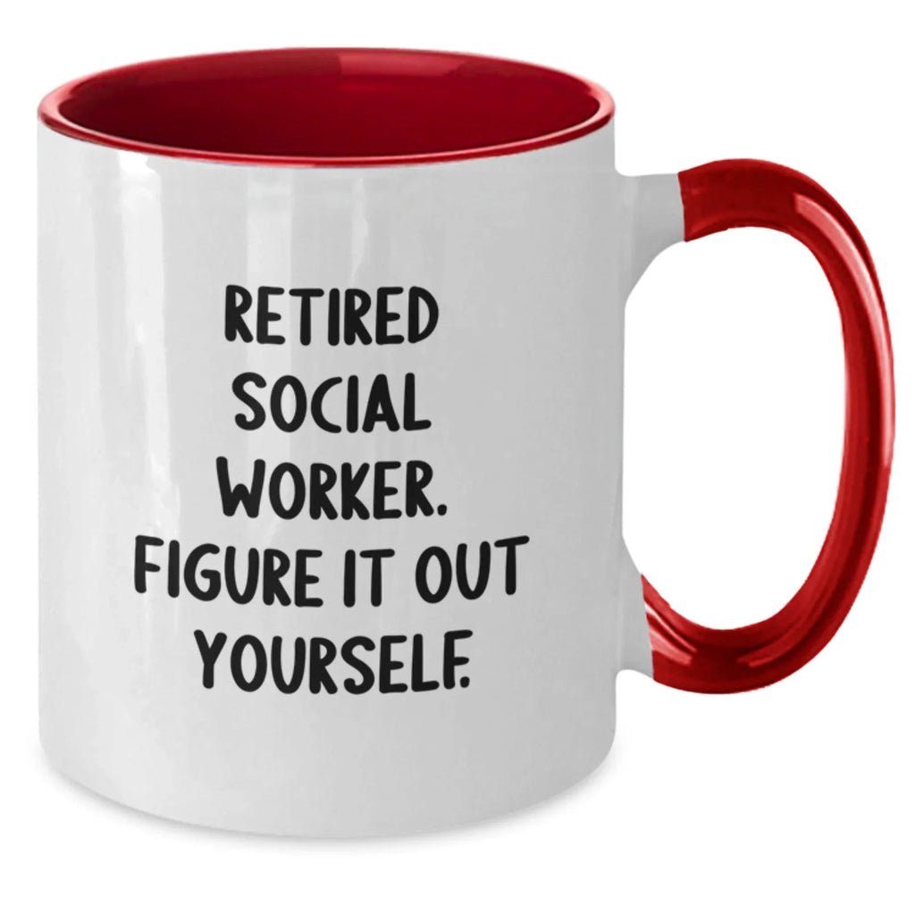 Gifts for Social Workers, Two Tone Coffee Mugs for Men or Women, Funny Quote, Christmas Unique Presents from Friends or Family