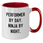 Funny Performer Gifts for Men - Ninja By Day Two Tone Coffee Mug, Perfect for Friends, Family, or Coworkers - Graduation Unique Gifts from Men