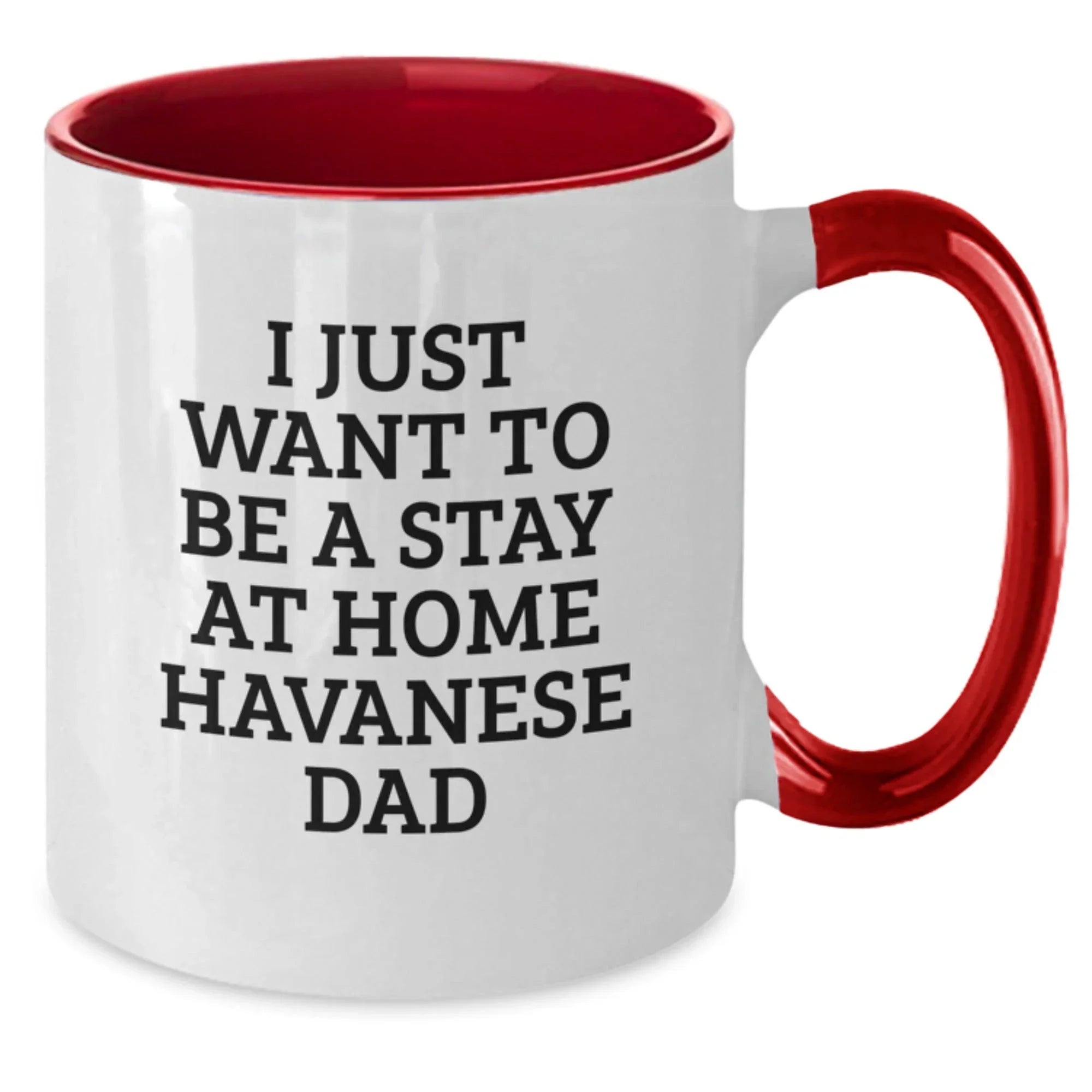 Havanese Dog Lover Gifts from Dad, Funny Two Tone Coffee Mug, Christmas Unique Treats for Havanese Dog Owners