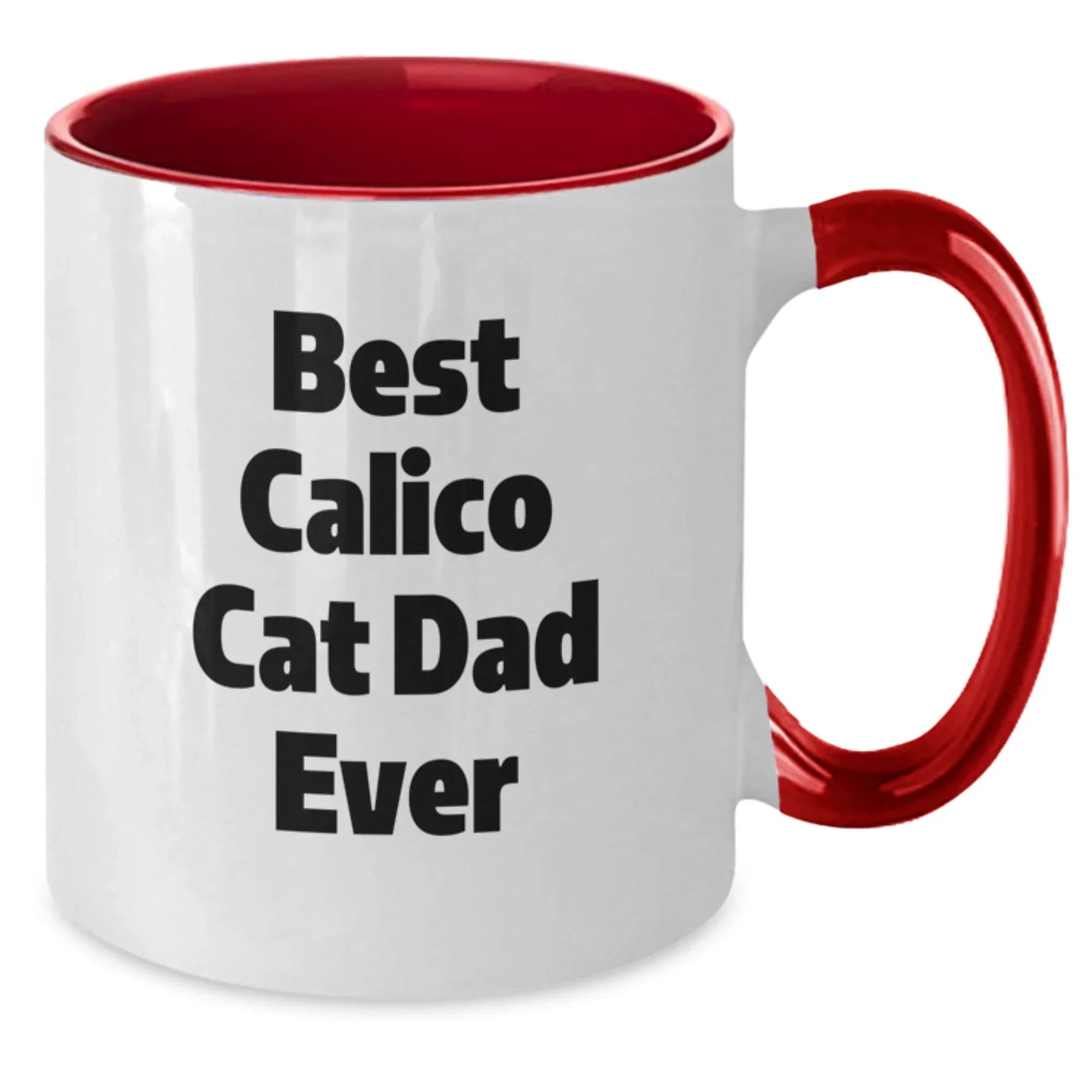 Funny Calico Cat Dad Gifts from Men for Calico Cat Lovers on Valentine's Unique Two Tone Coffee Mugs