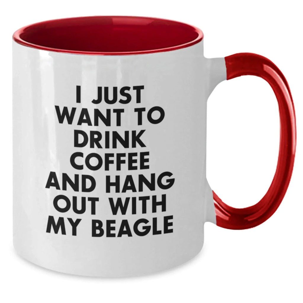 Funny Beagle Dog Lover Gifts for Men Women Friends from Beagle Dog Parents, I Just Want To Drink Coffee And Hang Out With My Beagle Valentine's Unique Coffee Mugs