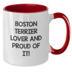Boston Terrier Lover Two Tone Coffee Mug Gift For Valentines Day
