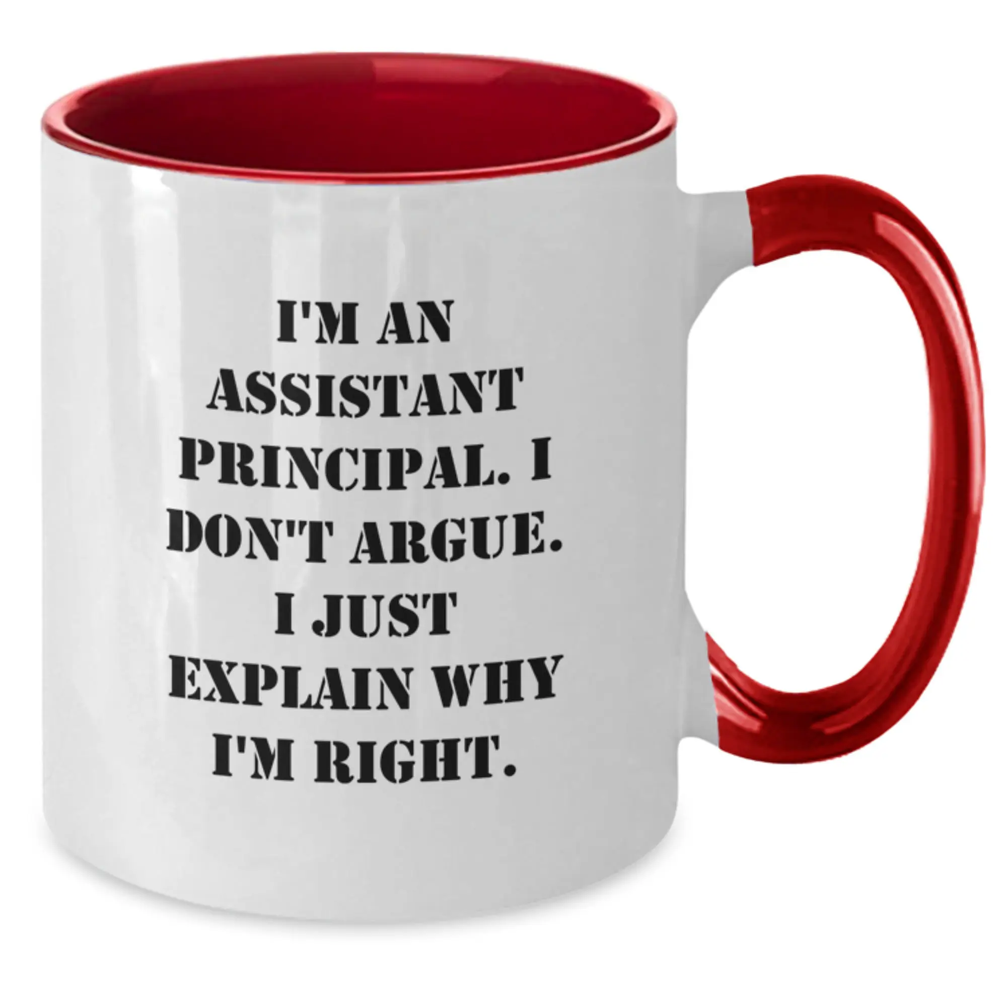 Funny Assistant Principal Coffee Mug Gifts from Family for Men, Unique Mother's Day Unique Gifts for Assistant Principals, Two Tone Ceramic - Additional