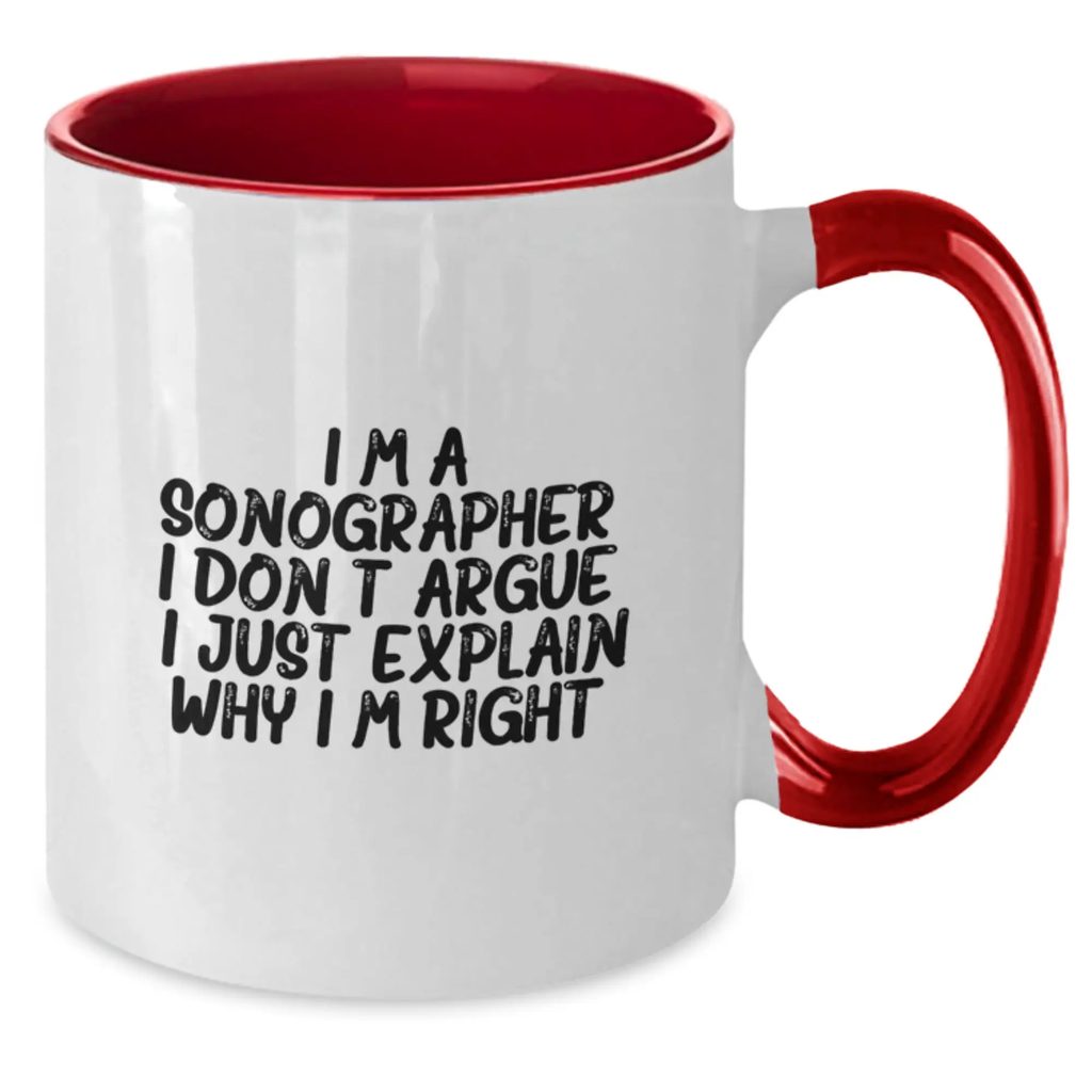 Sonographer Two Tone Coffee Mug Keepsake Birthday Gift for Him - Additional