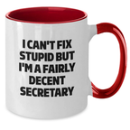 Funny Secretary Gifts from Friends, Two Tone Coffee Mug for Secretary, Inspirational Birthday Unique Gifts - Additional
