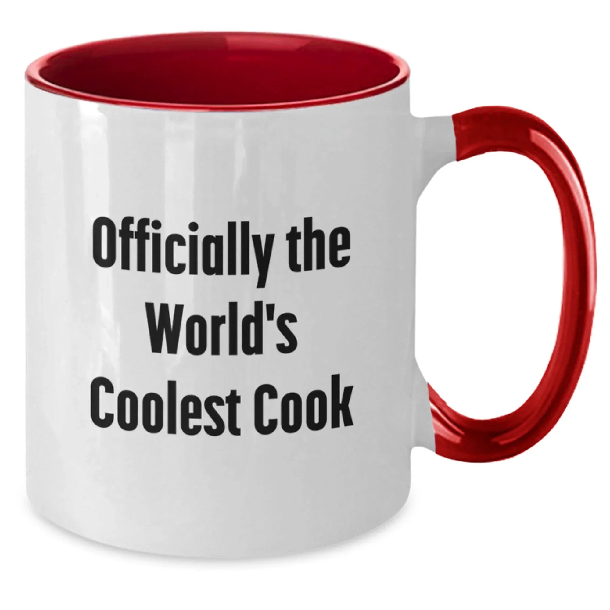 Funny Cook Gifts, Two Tone Coffee Mugs for Him, Officially The World's Coolest Cook Quote, Gifts for Men from Family