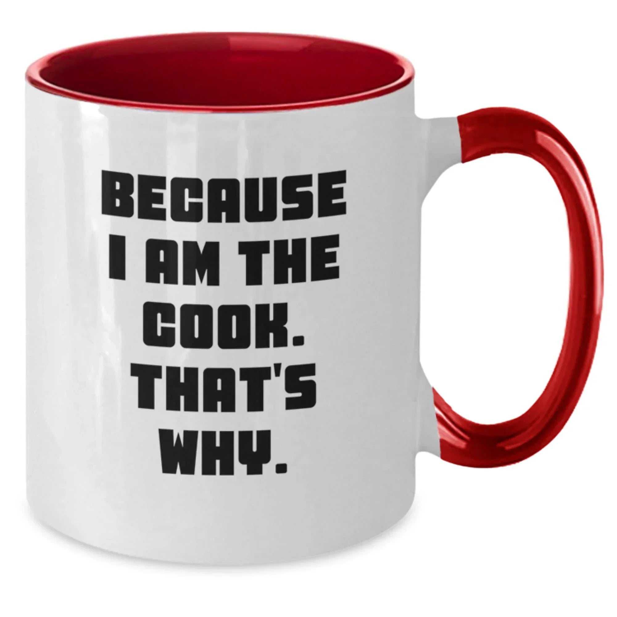 Funny Cook Gifts from Men to Women Friends Coworkers Family with Two Tone Coffee Mug Because I Am The Cook That's Why Christmas Unique Gift Ideas
