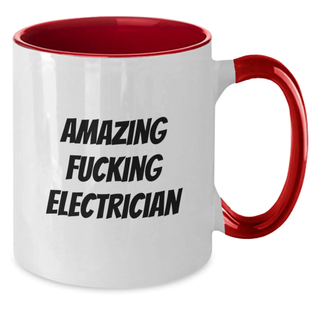 Funny Electrician Gifts from Men for Electrician Two Tone Coffee Mugs, Perfect for Christmas Unique Gifts