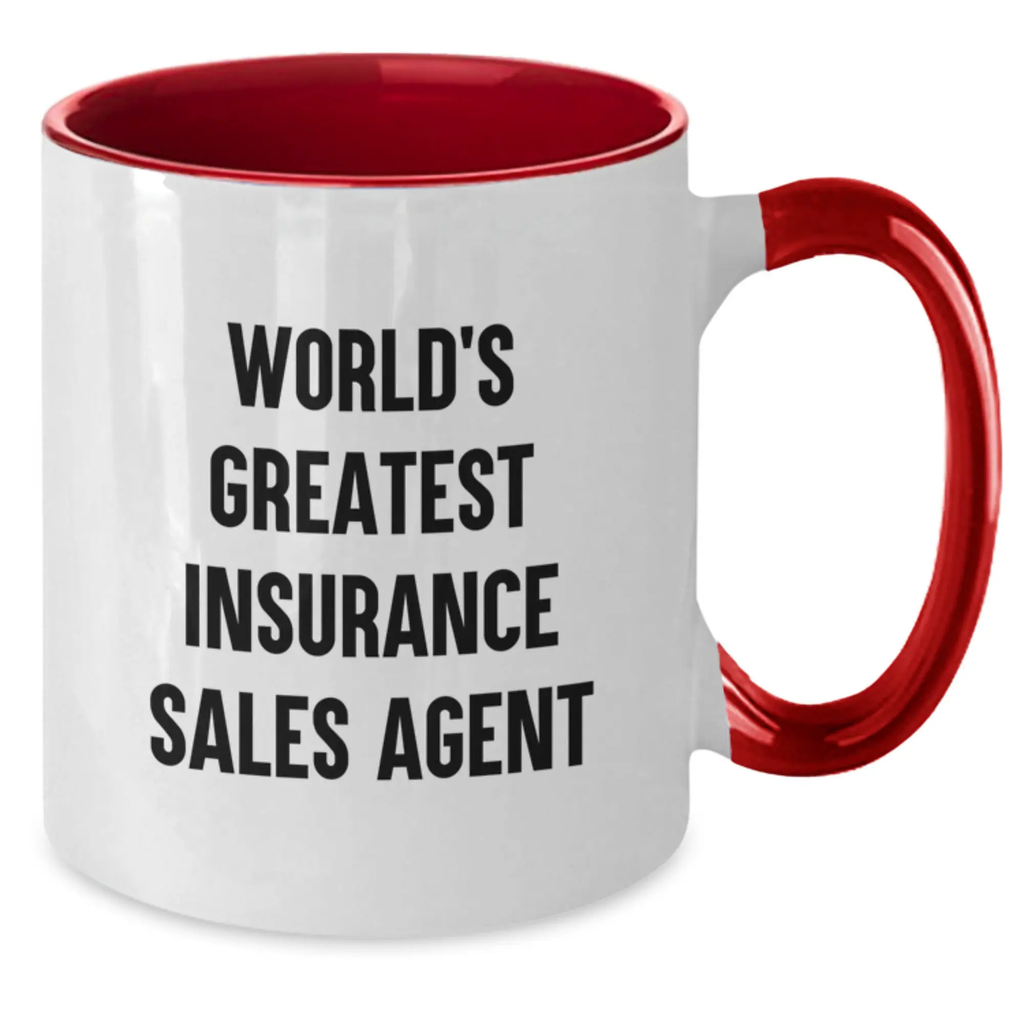 Funny World's Greatest Insurance Sales Agent Gifts for Insurance Sales Agent from Family on Mother's Day Two Tone Coffee Mug - Additional