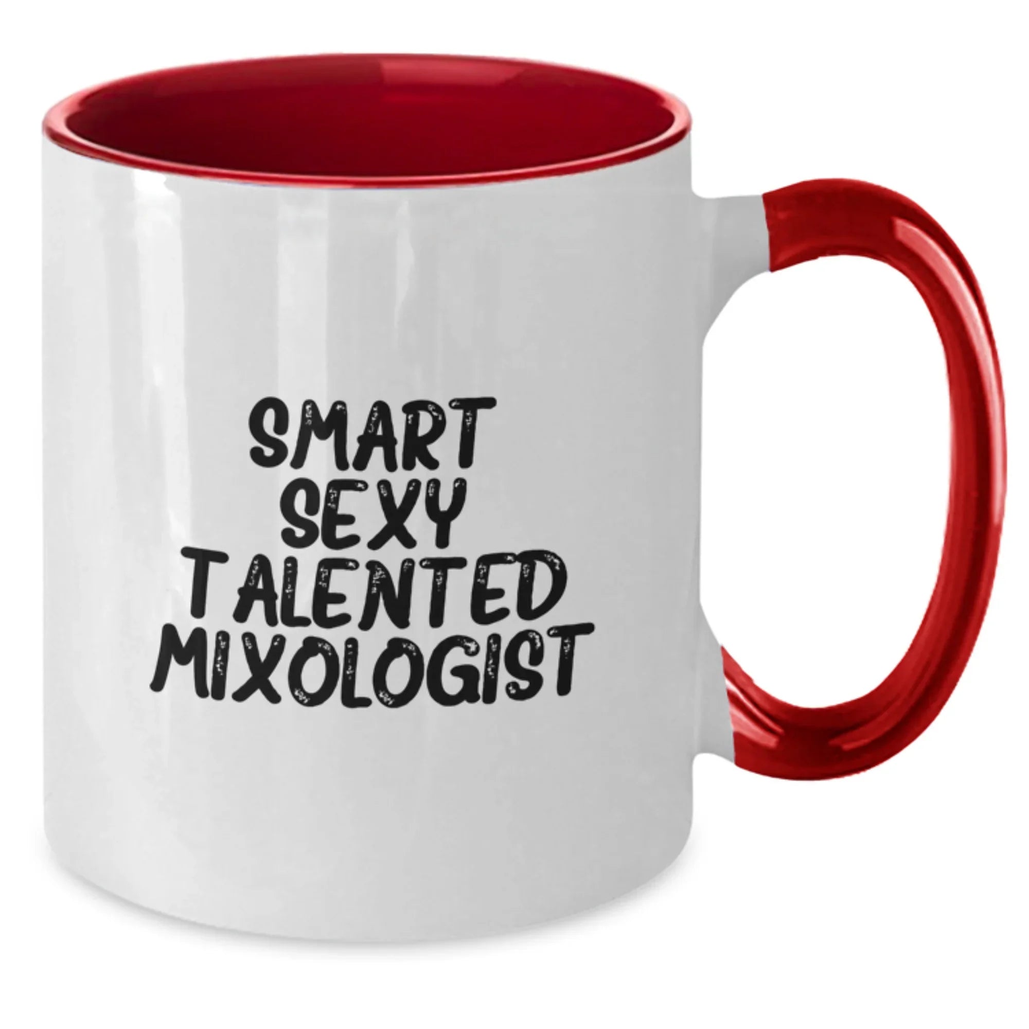 Smart Sexy Talented Mixologist Gifts from Men to Women Friends Christmas Unique Mixologist Two Tone Coffee Mugs, Funny Quote, Black and White, Red and White, Navy and White, Pink and White