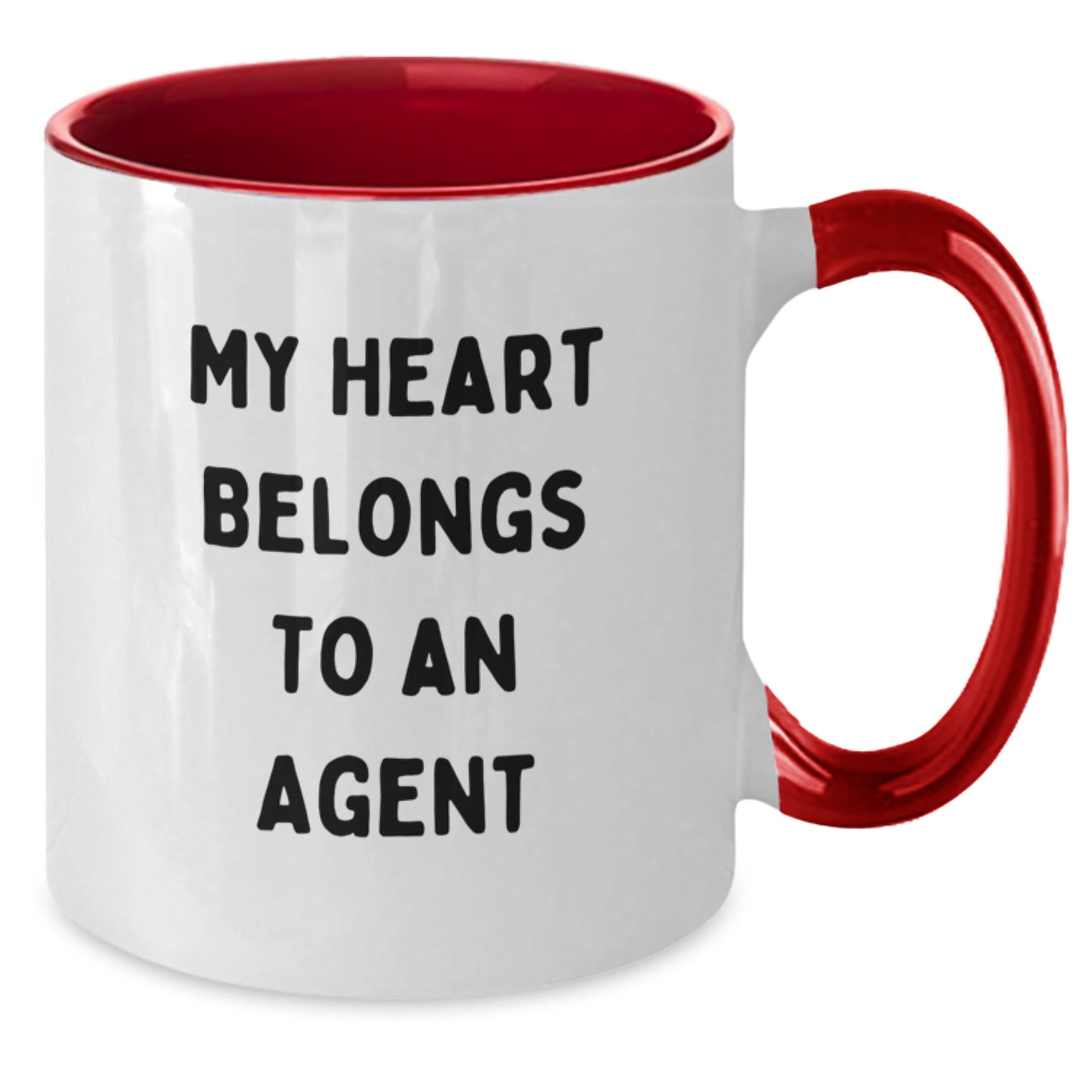 Funny Agent Gifts, My Heart Belongs To An Agent Two Tone Coffee Mug, Birthday Unique Gifts from Friends to Agent - Additional