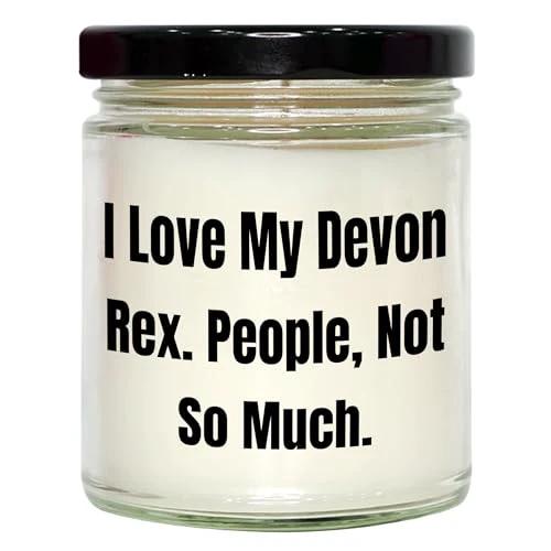 Devon Rex Cat Lover's 9oz Vanilla Soy Candle, Funny Quote Gifts from Men to Women Friends Family on Valentine's, Unique Devon Rex Cat Gifts
